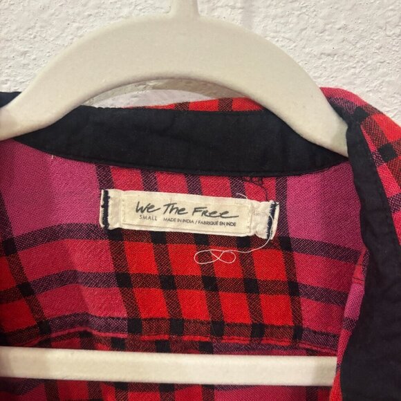 Free People Pacific Dawn Plaid Shirt Snap Front Closure Drawstring - Picture 4 of 6